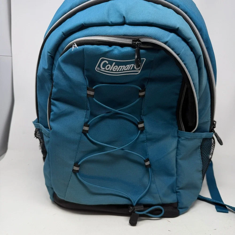 Coleman Backpack Unisex OS Insulated Cooler Daypack Blue Bungee Outdoor EUC